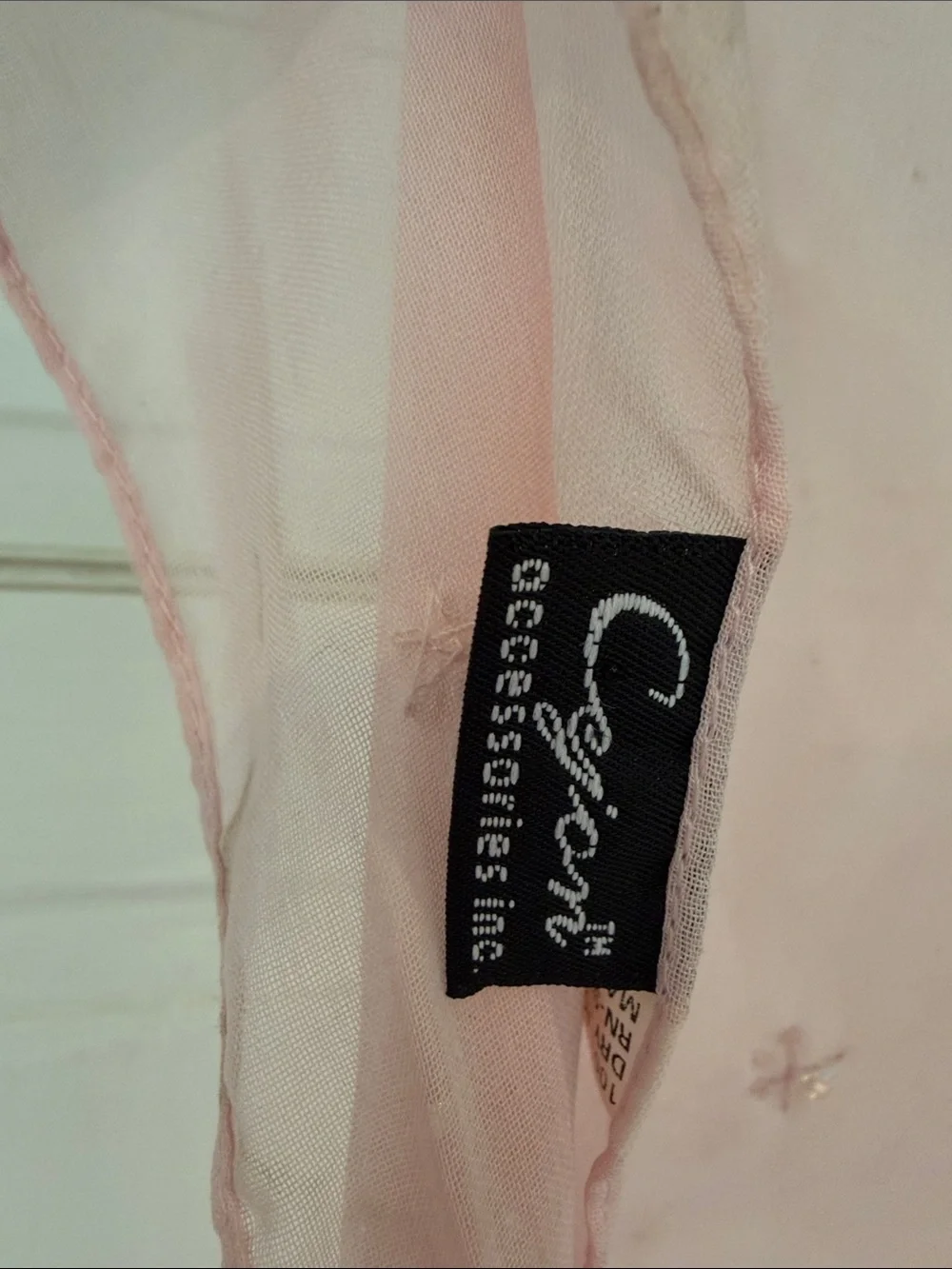 Cejon Pale Pink Beaded Scarf Wrap